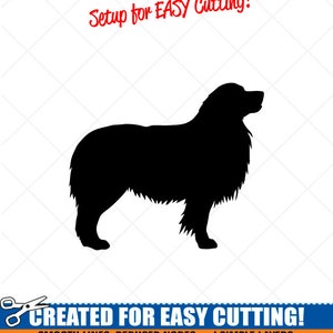 Australian Shepherd SVG Dog Silhouette Clipart-Vector Clip Art Graphics Imagem-Corte Arquivos prontos-Aussie Vinyl Sign Design-eps, ai, dxf, png,pdf