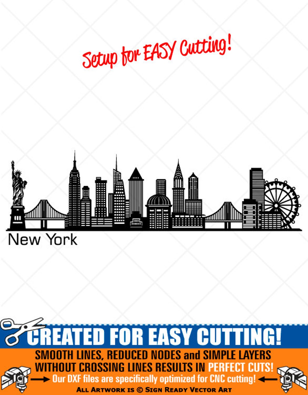 New York City Skyline Clipart-vector Clip Art Graphics-digital Download ...