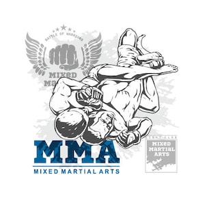 MMA-Mixed Martial Arts SPORTS Clipart -Vector Clip Art Graphics -Digital Download-Template Design Files-Logo-Badge-Emblem-Sign -eps, ai, svg