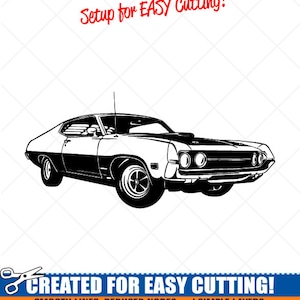 FORD TORINO Cobra 1970 svg Clipart-Vector Illustraties Graphics-Digital Download-Cut Ready Files-CNC-Logo-Vinyl Sign Design -eps, ai, dxf, png