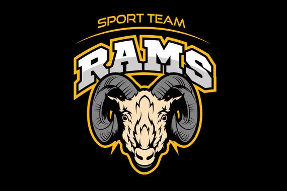 Rams Mascot Sports Team Clipart Vector Clip Art Etsy
