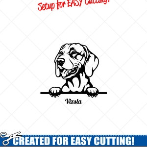 Peeking VIZSLA Dog Clipart-Vector Clip Art Graphics-Download-Cut Ready Files-CNC-Logo-Vinyl Sign Design-eps, ai, svg, dxf, png, pdf