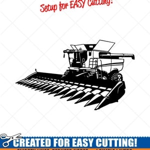 Harvester Tractor SVG Clipart-Vector Clip Art Graphics-Digital Download Image-Cut Ready Files-CNC-Vinyl Sign Design-Logo -eps, ai, dxf, png