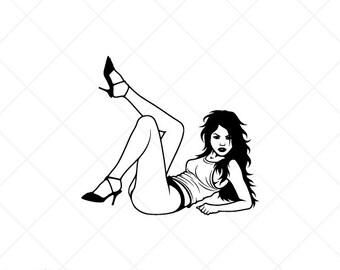 SEXY WOMAN-Girl Clipart-Vector Clip Art Graphics-Digital Download Image-Cut Ready Files-CNC-Vinyl Sign Design-Logo-eps, ai, svg, dxf,png,pdf