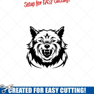 WOLF ANIMAL Head Clipart -Vector Clip Art Graphics -Digital Download -Cut Ready Files-CNC-Logo-Vinyl Sign Design-eps, ai, svg, dxf, png, pdf