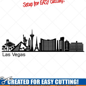 LAS VEGAS City Skyline Clipart-Vector Clip Art Graphics-Digital Download-Cut Ready Files-CNC-Cityscape Vinyl Sign Design -eps, ai, svg, dxf