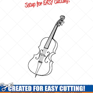 Contrabas SVG Clipart-Vector Clip Art-Digital Download Image-Cut Files-Logo-Gedetailleerd muziekinstrument Vinyl Sign Design-eps, ai, dxf, png