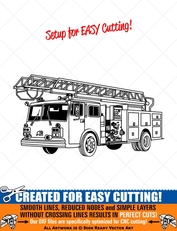 Feuerwehr Leiter Leiter Lkw Clipart Vector Clipart Etsy
