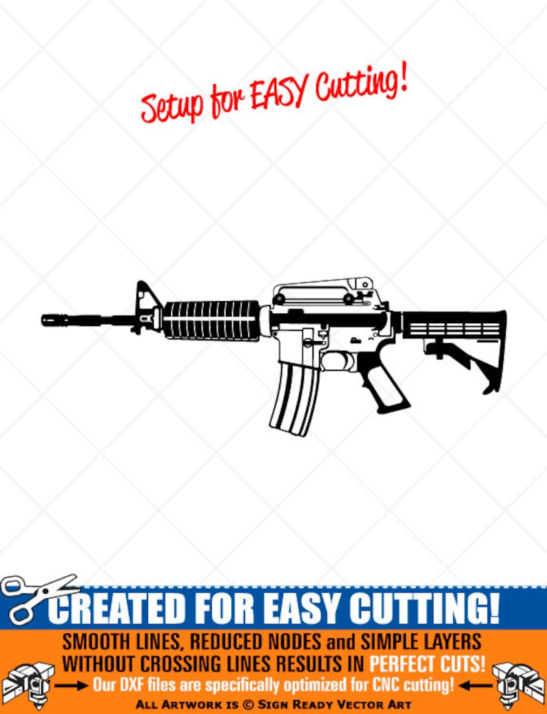 top gun svg files on Art Collectibles Clip Art Dxf Png Ai Detailed M4 Carbine Rifle Gun Clipart Vector Clip Art Graphics Digital Download Cut Ready Files Cnc Vinyl Sign Design Eps Svg