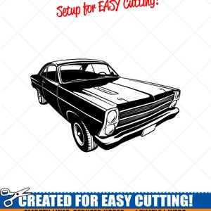 May include: Black and white silhouette of a classic car, with the text "Setup for EASY Cutting!" and "CREATED FOR EASY CUTTING!"  "SMOOTH LINES, REDUCED NODES and SIMPLE LAYERS WITHOUT CROSSING LINES RESULTS IN PERFECT CUTS!"  "Our DXF files are specifically optimized for CNC cutting!"  "ALL ARTWORK IS © SIGN READY VECTOR ART"