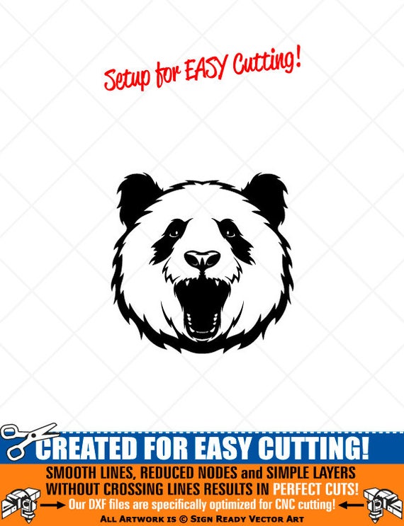 Panda Animal Head Clipart Vector Clip Art Graphics Digital Etsy