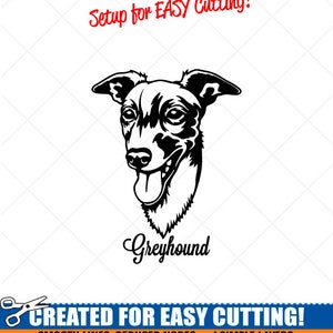 GREYHOUND Dog Portrait Clipart-Vector ClipArt Graphics Download Image-Cut Ready Files-CNC-Logo-Vinyl Sign Design-svg, eps, ai, dxf, png,pdf