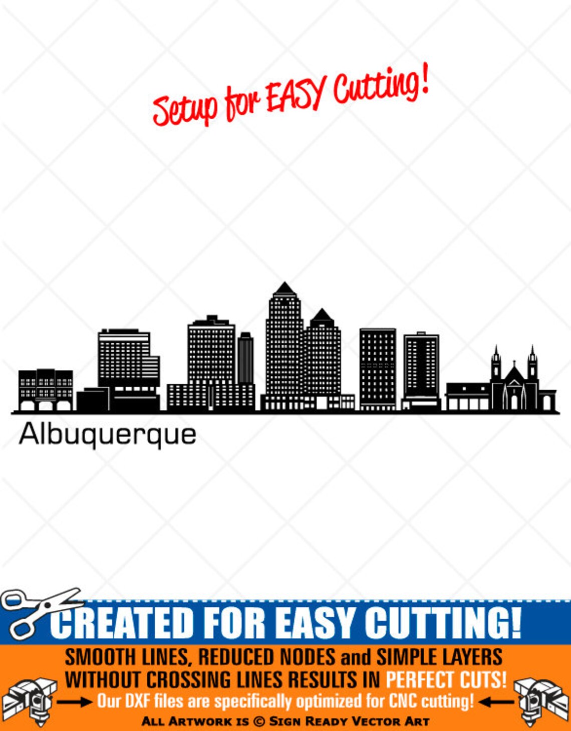 ALBUQUERQUE City Skyline Clipart-vector Clip Art Graphics-digital ...