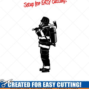 Fireman Clipart-Vector Clip Art Graphics-Digital Download-Cut Ready Files-CNC-Fire Firefighter Vinyl Sign Design-Logo -eps, ai, svg, dxf,png