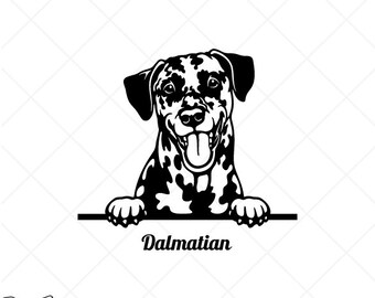 Peeking DALMATIAN Dog Clipart-Vector Clip Art Graphics-Digital Download-Cut Ready Files-CNC-Logo-Vinyl Sign Design-eps, ai, svg, dxf,png,pdf