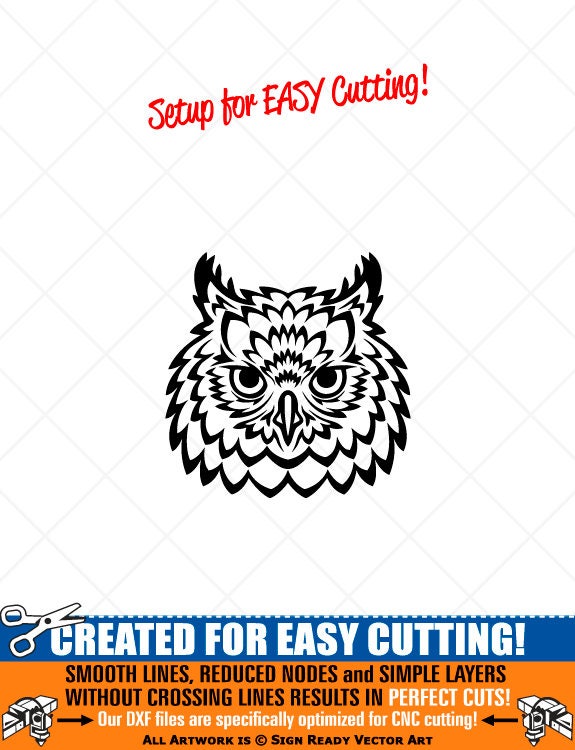 OWL ANIMAL Head Clipart -Vector Clip Art Graphics -Digital Download-Cut Ready Files-CNC-Logo -Vinyl 