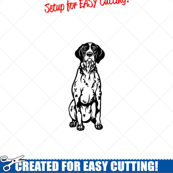 DEUTSCHE SHORTHAIRED Zeiger Hund Clipart-Vector ClipArt Grafik herunterladen Bild-Cut Ready Dateien-CNC-Vinyl Zeichen Design -eps, ai, Svg, Dxf, Png