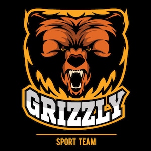 GRIZZLY BEARS MASCOT Sports Team Clipart-Vector Clip Art Graphics-Digital Download-Business Template Logo Design Files-eps, ai, svg, cdr,pdf