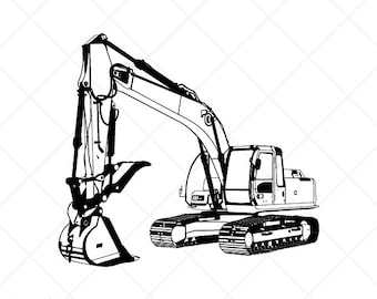 Download Excavator svg file | Etsy