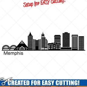 MEMPHIS City Skyline Clipart-Vector Illustraties Graphics-Digital Download-Cut Ready Files-CNC-Cityscape Vinyl Sign Design-eps, ai, svg, dxf,png