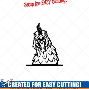 Peeking CHICKEN Clipart-Vector ClipArt Grafik-Digital Download Bild-Cut Ready Dateien-CNC-Logo-Vinyl Zeichen Design-eps, ai, Svg, dxf, png, pdf