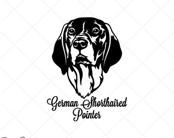 German Shorthaired Pointer Dog Clipart-Vector Clip Art Graphics Download-Cut Ready Files-CNC-Logo-Vinyl Sign Design -svg, eps, ai, dxf, png