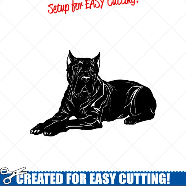 CANE CORSO Dog Clipart-Vector Clip Art Graphics-Digital Download Image-Cut Ready Files-CNC-Logo-Vinyl Sign Design-eps, ai, svg, dxf, png,pdf