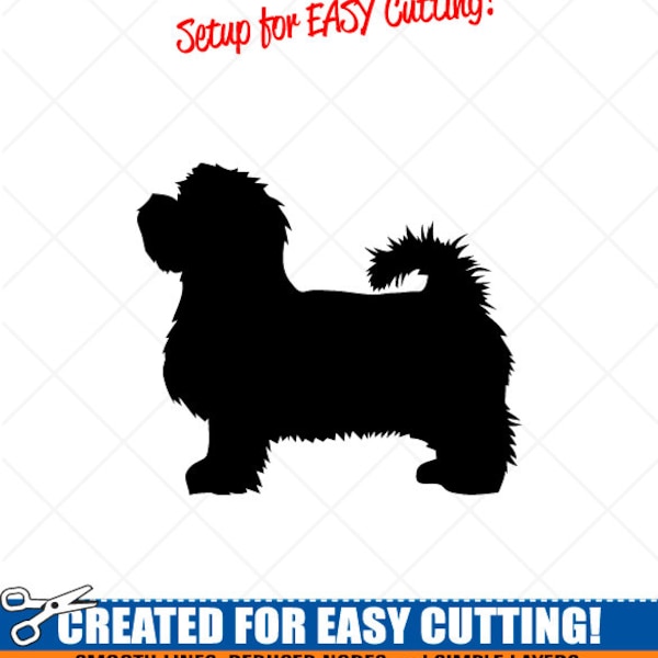 Malteser SVG Hund Silhouette Clipart-Vektor Clip Art Grafik Download Bild-Cut Ready Files-Cricut Vinyl Sign Design -eps, ai, dxf, png, pdf