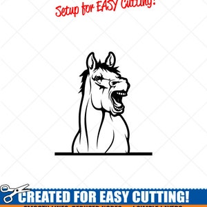 Peeking HORSE Clipart-Vector ClipArt Grafik - digitaler Download Bild-Cut Ready Dateien-CNC-Logo-Vinyl Zeichen Design-eps, ai, Svg, Dxf, Png, pdf