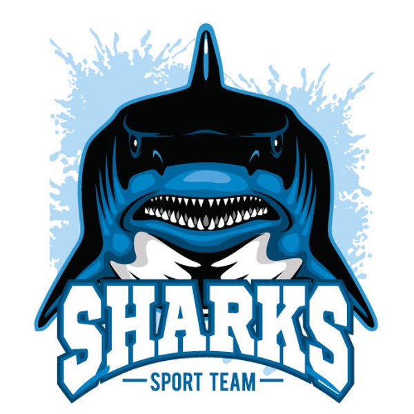 SHARKS MASCOT SPORTS Team Clipart-Vector Clip Art Graphics-Digital Image Download-Business Template Logo Design Files-eps, ai, svg, cdr, pdf