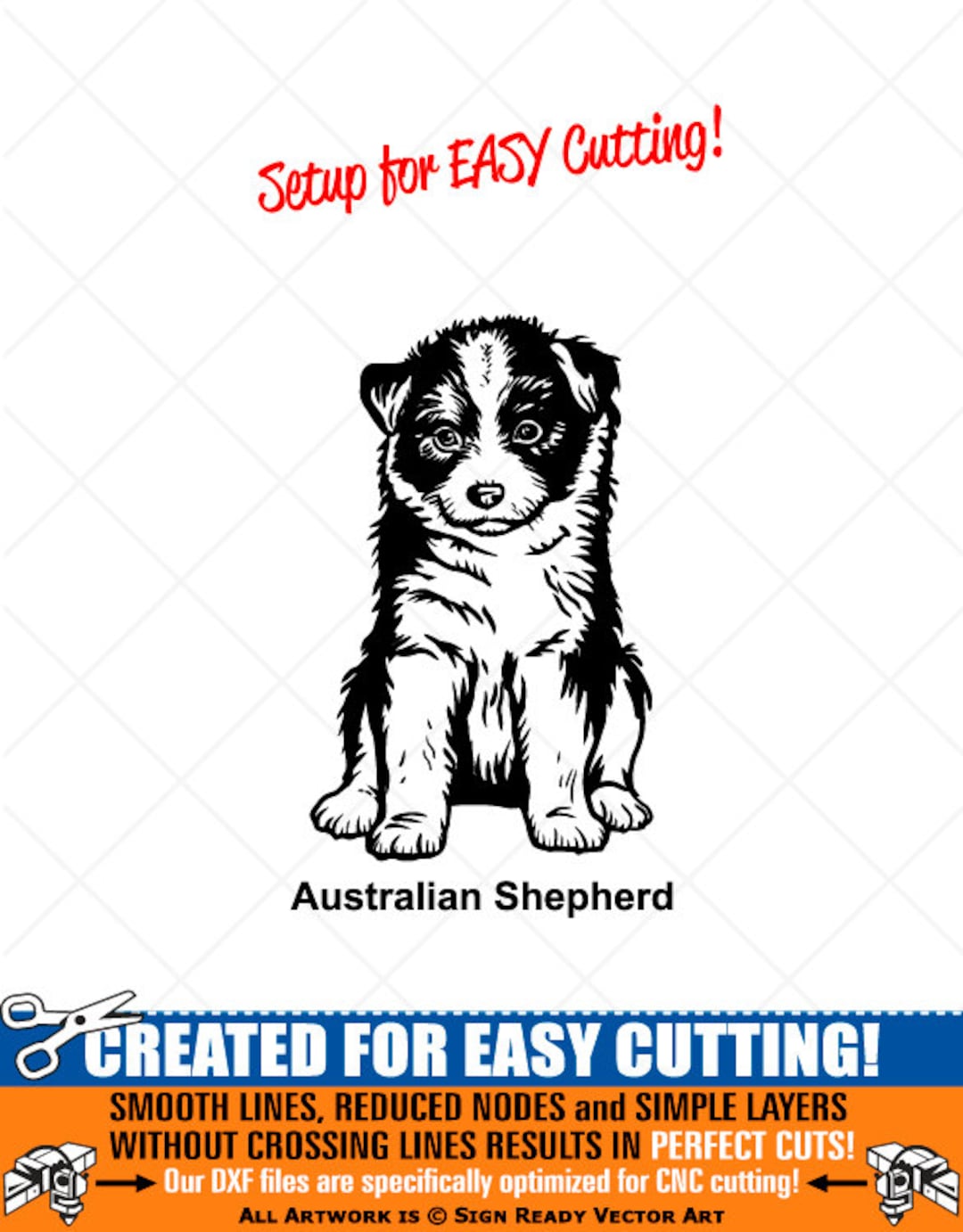 AUSTRALIAN SHEPHERD Puppy Dog Clipart-vector Clip Art Graphics-digital ...