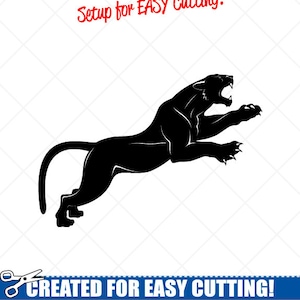 PANTHER Jumping Clipart-Vector Clip Art Graphics-Digital Download-Cut Ready Files-CNC-Logo-Mascot-Vinyl Sign Design-eps, ai, svg,dxf,png,pdf