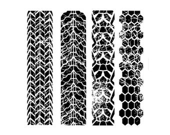 TIRE TRACKS Set Clipart -Vector Clip Art Graphics -Digital Download Images -Offroad Mud Marks Design Template Flies -eps, ai, svg, cdr, pdf