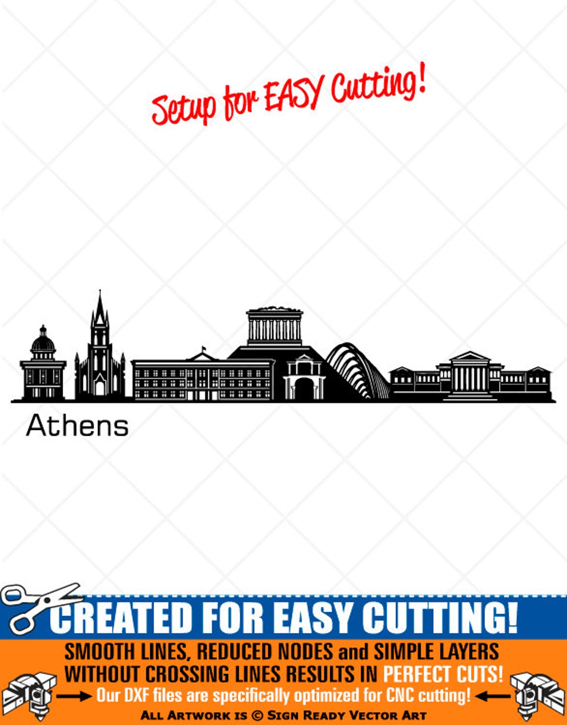 Athens City Skyline Clipart-vector Clip Art Graphics-digital Download ...