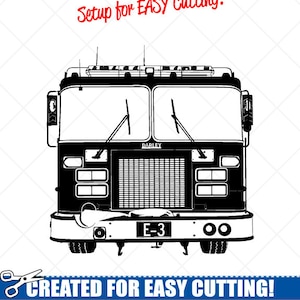 Detaillierte Feuerwehr Lkw Clipart Vektor Clip Art Etsy