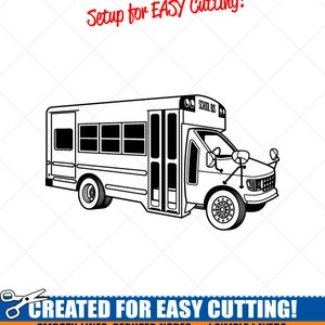 Small School Bus svg Clipart-Vector Clip Art Graphics-Digital Download Image-Cut Files-CNC-Logo-Vinyl Sign Design-eps, ai, dxf, png, pdf