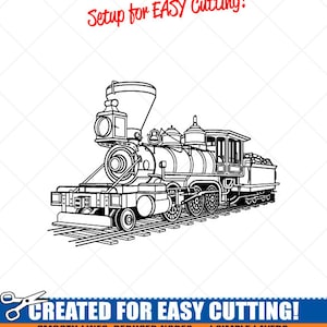 Steam Engine Train SVG, Clipart-Vector Clip Art Graphics-Digital Download Immagine-Cut Files-Logo-Locomotiva Vinile Sign Design-eps,ai, dxf, png