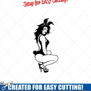 SEXY BUNNY Girl-Woman Clipart-Vektor Clip Art Grafik-Digital Download-Cut Ready Files-CNC-Vinyl Sign Design-Logo-eps, ai, svg, dxf,png,pdf