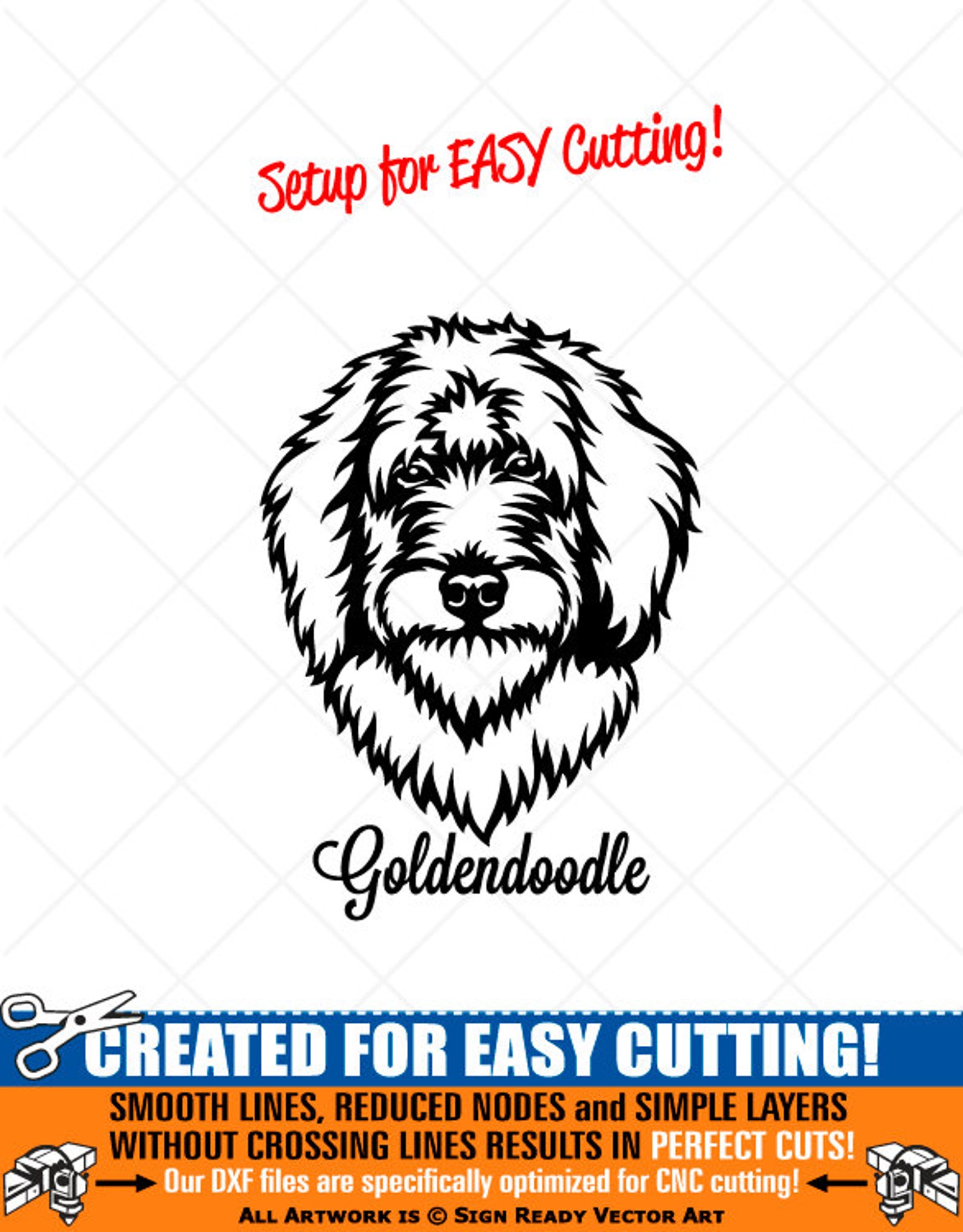 GOLDENDOODLE Svg-dog Portrait Clipart-vector Clip Art Graphics - Etsy