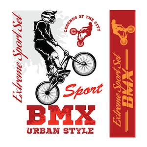 BMX URBAN-Street BIKER Clipart-Vector Clip Art Graphics-Digital Download-Template Design Element Files-Trick-Logo-Grunge-Sign-eps,ai,svg,cdr