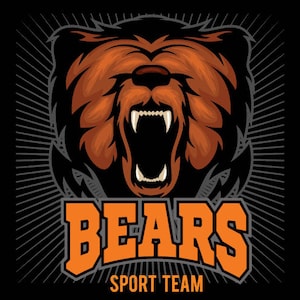 Bären-Maskottchen-Sport Team Clipart Vektor Clip Art Grafik-Digital Download-Business Vorlage Logo Design Bilddateien - Eps, Ai, Svg, cdr, pdf