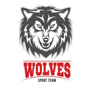 Wölfe-Maskottchen-Sport Team Clipart Vektor Clip Art Grafik-Digital Image Download-Business Vorlage Logo-Design-Dateien-Eps, Ai, Svg, cdr, pdf
