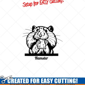 Sbirciando HAMSTER Clipart-Vector Clip Art Graphics-Digital Download Image-Cut Ready Files-CNC-Logo-Vinyl Sign Design-eps, ai, svg, dxf,png,pdf