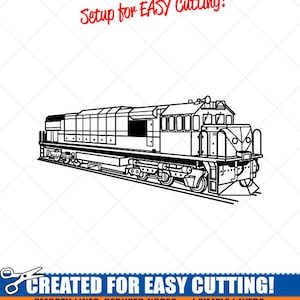 Train Engine SVG, Clipart -Vector Clip Art Graphics-Digital Download-Cut Files-Logo-Diesel Locomotive Vinyl Sign Design -eps, ai, dxf, png