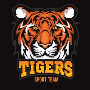 TIGERS MASCOT SPORTS Team Clipart-Vector Clip Art Graphics-Digital Image Download-Business Template Logo Design Files-eps, ai, svg, cdr, pdf