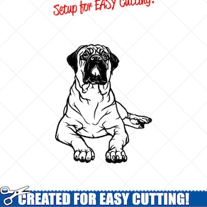 BULLMASTIFF Dog Clipart-Vector Clip Art Graphics-Digital Download Image-Cut Ready Files-CNC-Logo-Vinyl Sign Design-eps, ai, svg, dxf,png,pdf