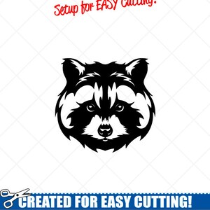 Raton laveur ANIMAL tête Clipart-Vector Clip Art graphique numérique Télécharger-coupe prêt fichiers-CNC-Logo-vinyle signe Design-eps, ai, svg, dxf, png, pdf