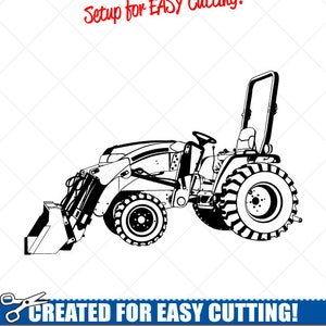 Detaillierte Traktor Loader Clipart-Vector ClipArt Grafik-Digital Download-Cut Ready Dateien-CNC-Vinyl Zeichen Design-Logo-eps, ai, svg, dxf, Png, pdf
