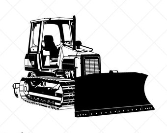 Detailed Bulldozer Clipart -Vector Clip Art Graphics-Digital Download-Cut Ready Files-CNC-Vinyl Sign Design-Logo-eps, ai, svg, dxf, png, pdf