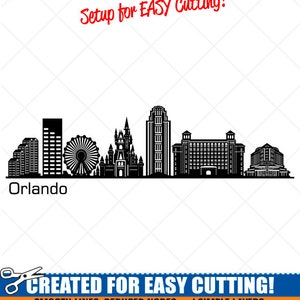 Orlando City Skyline Clipart-Vector ClipArt Grafik-Digital Download-Cut Ready Dateien-CNC-Cityscape Vinyl Zeichen Design-eps, ai, Svg, Dxf, Png